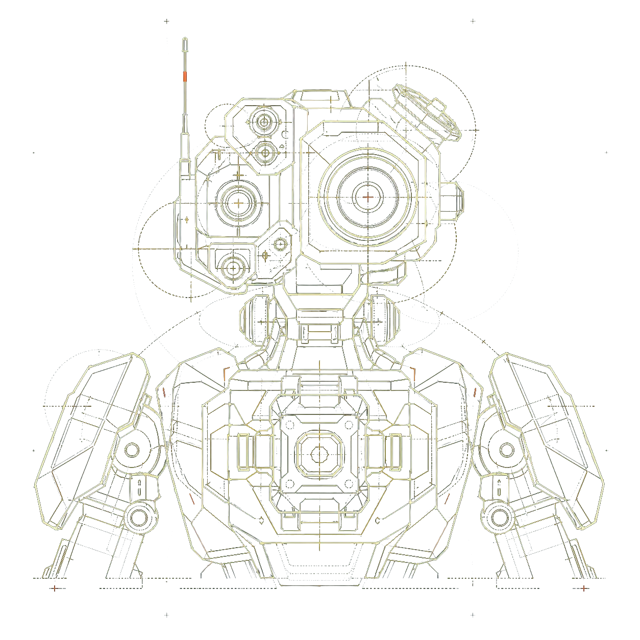 Blueprint drawing representing the Bug bounty agent